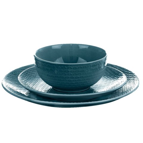 Talerz obiadowy płytki ceramiczny niebieski RELIEF 27cm ORION 128442