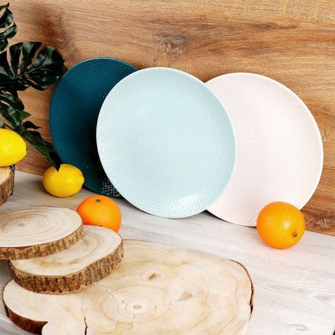 Talerz obiadowy płytki ceramiczny różowy RELIEF 27cm ORION 128443