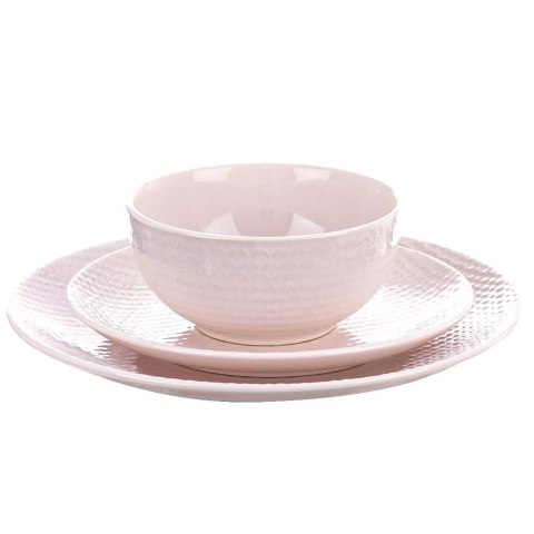 Talerz obiadowy płytki ceramiczny różowy RELIEF 27cm ORION 128443