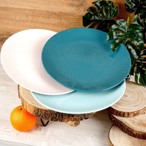 Talerz obiadowy płytki ceramiczny różowy RELIEF 27cm ORION 128443