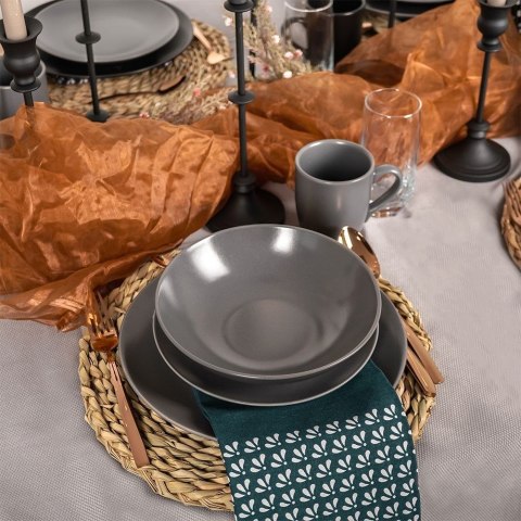 Talerz obiadowy płytki ceramiczny szary ALFA 27.5cm ORION 128464