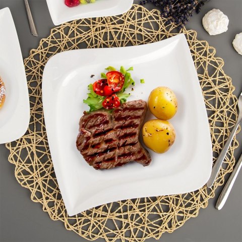 Talerz obiadowy płytki porcelanowy MONA 25x25cm ORION 129501