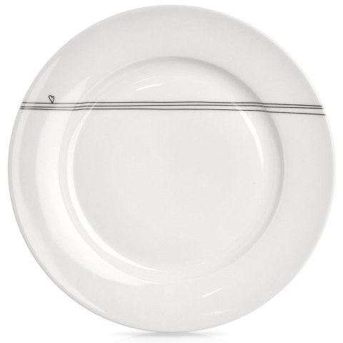 Talerz obiadowy płytki porcelanowy biały SERCE 27cm ORION 128475