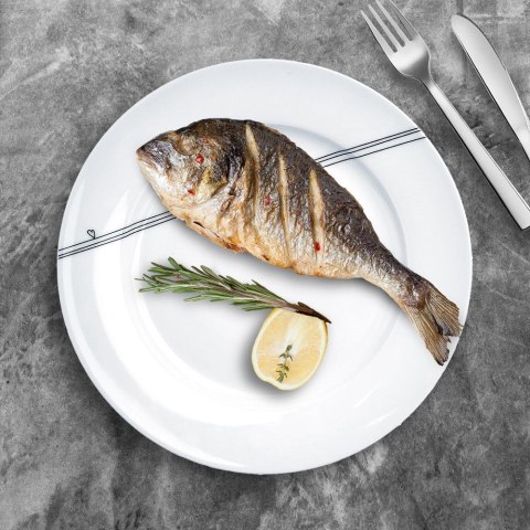 Talerz obiadowy płytki porcelanowy biały SERCE 27cm ORION 128475