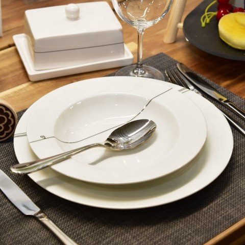 Talerz obiadowy płytki porcelanowy biały SERCE 27cm ORION 128475