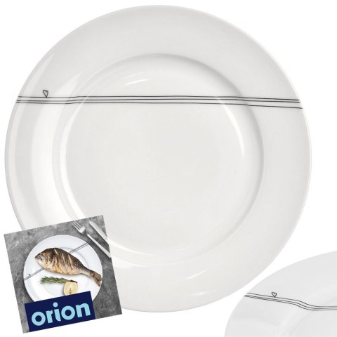 Talerz obiadowy płytki porcelanowy biały SERCE 27cm ORION 128475