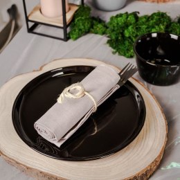 Talerz obiadowy płytki porcelanowy czarny 24cm MONDEX 139150