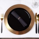 Talerz obiadowy płytki porcelanowy czarny 24cm MONDEX 139150