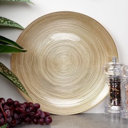 Talerz obiadowy płytki szklany złoty 28cm VILDE 139266