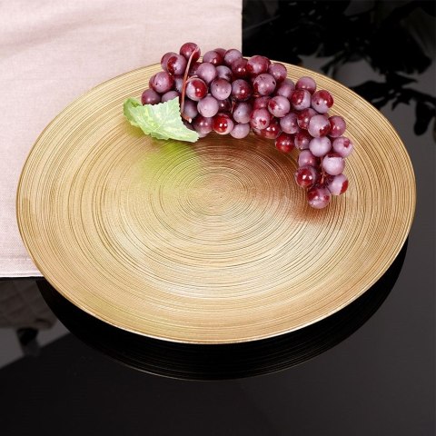 Talerz obiadowy płytki szklany złoty 28cm VILDE 139266