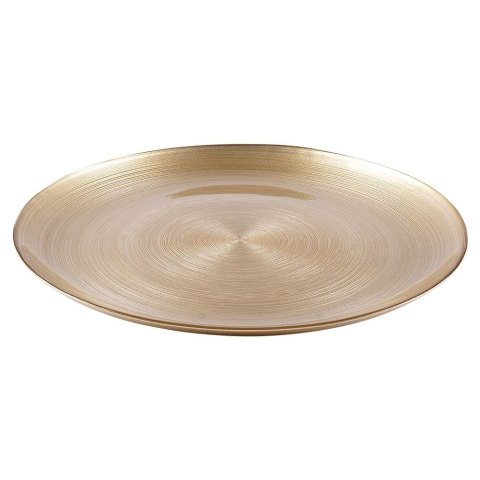 Talerz obiadowy płytki szklany złoty 32.5cm VILDE 139267