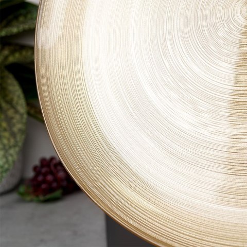 Talerz obiadowy płytki szklany złoty 32.5cm VILDE 139267