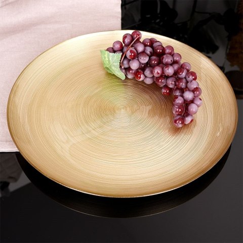 Talerz obiadowy płytki szklany złoty 32.5cm VILDE 139267