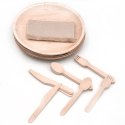 Talerze i sztućce jednorazowe drewniane 30 ele. EXCELLENT HOUSEWARE 128102