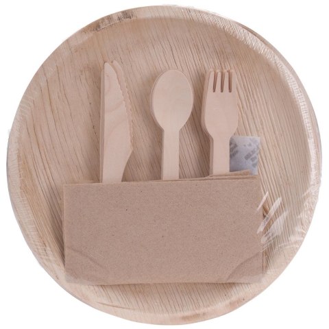 Talerze i sztućce jednorazowe drewniane 30 ele. EXCELLENT HOUSEWARE 128102