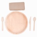 Talerze i sztućce jednorazowe drewniane 30 ele. EXCELLENT HOUSEWARE 128102