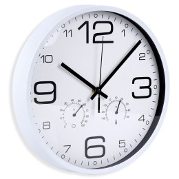 Zegar ścienny na ścianę biały z termometrem higrometrem 30cm VILDE 569939