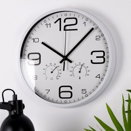 Zegar ścienny na ścianę biały z termometrem higrometrem 30cm VILDE 569939