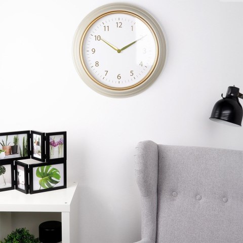 Zegar ścienny na ścianę biały złoty 50cm VILDE 568074