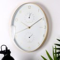 Zegar ścienny na ścianę biały złoty z termometrem higrometrem 27x34.5cm VILDE 569935