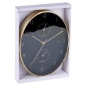 Zegar ścienny na ścianę czarny złoty z termometrem higrometrem 27x34.5cm VILDE 569934