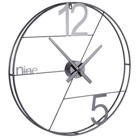 Zegar ścienny na ścianę metalowy czarny 58cm VILDE 569951