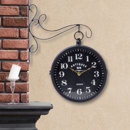 Zegar ścienny na ścianę metalowy czarny dwustronny 39x9.5x29cm VILDE 569947