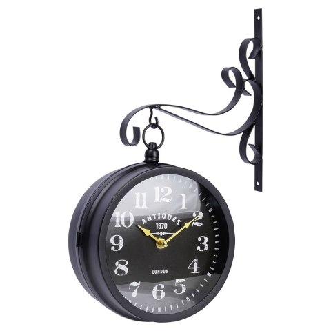 Zegar ścienny na ścianę metalowy czarny dwustronny 39x9.5x29cm VILDE 569947