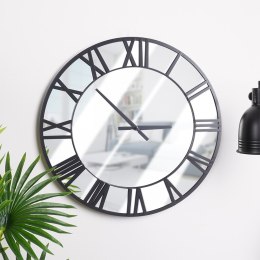 Zegar ścienny na ścianę metalowy lustrzany czarny 46cm VILDE 569949