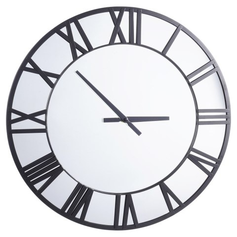 Zegar ścienny na ścianę metalowy lustrzany czarny 46cm VILDE 569949
