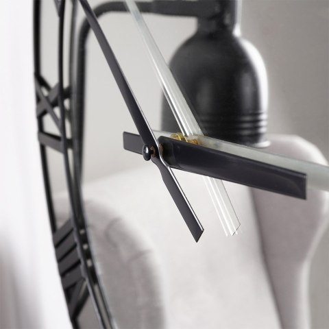 Zegar ścienny na ścianę metalowy lustrzany czarny 46cm VILDE 569949