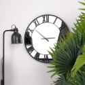 Zegar ścienny na ścianę metalowy lustrzany czarny 46cm VILDE 569949