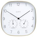 Zegar ścienny na ścianę z termometrem i higrometrem biały złoty 28.5cm VILDE 568132
