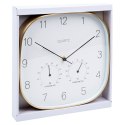 Zegar ścienny na ścianę z termometrem i higrometrem biały złoty 28.5cm VILDE 568132