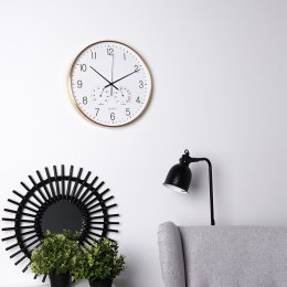 Zegar ścienny na ścianę z termometrem i higrometrem biały złoty 38cm VILDE 568133