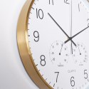 Zegar ścienny na ścianę z termometrem i higrometrem biały złoty 38cm VILDE 568133