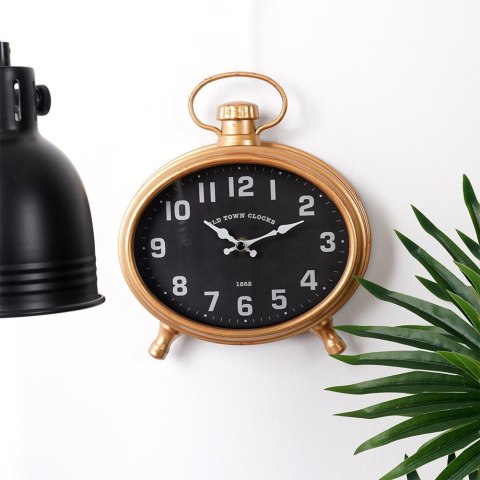 Zegar ścienny na ścianę złoty czarny budzik 20.5x24cm VILDE 569952