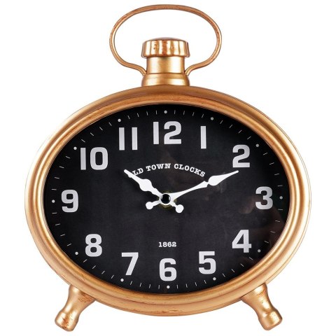 Zegar ścienny na ścianę złoty czarny budzik 20.5x24cm VILDE 569952