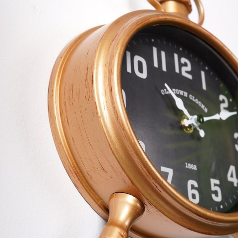 Zegar ścienny na ścianę złoty czarny budzik 20.5x24cm VILDE 569952