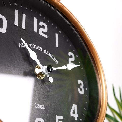 Zegar ścienny na ścianę złoty czarny budzik 20.5x24cm VILDE 569952