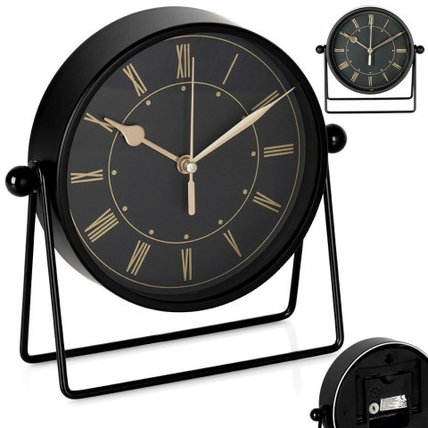Zegar stołowy metalowy czarny 18.5cm HOME STYLING COLLECTION 568110