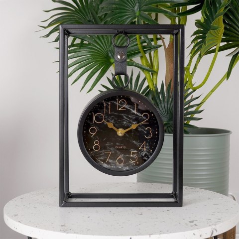 Zegar stołowy metalowy czarny 20.5x7.5x30cm HOME STYLING COLLECTION 569950