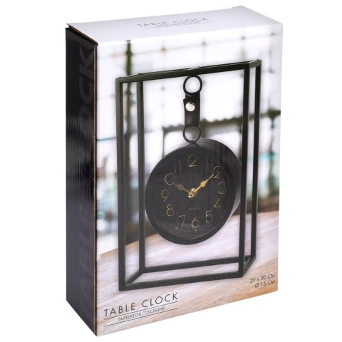 Zegar stołowy metalowy czarny 20.5x7.5x30cm HOME STYLING COLLECTION 569950