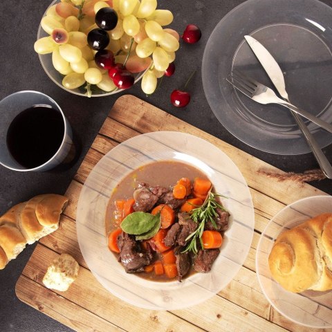 Zestaw talerzy dla 4 osób talerze plastikowe 22.5cm komplet 4 sztuki EXCELLENT HOUSEWARE 120199