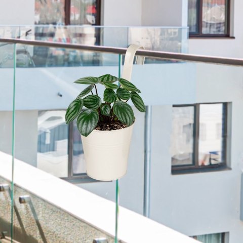 Doniczka balkonowa metalowa beżowa 13,5 cm VILDE 339304-B