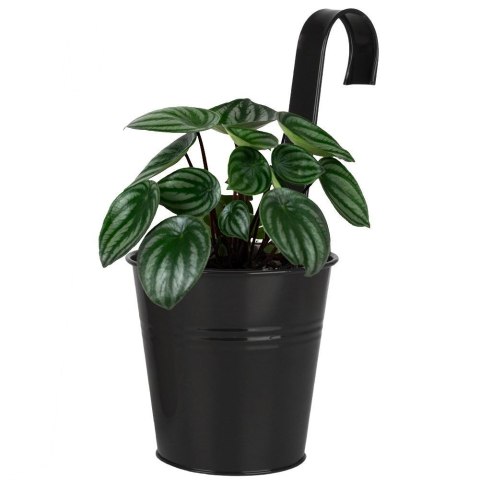 Doniczka balkonowa metalowa czarna 13,5 cm VILDE 339158-C