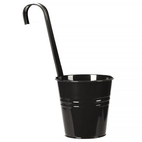 Doniczka balkonowa metalowa czarna 13,5 cm VILDE 339158-C