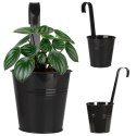 Doniczka balkonowa metalowa czarna 13,5 cm VILDE 339158-C