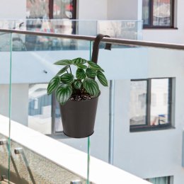 Doniczka balkonowa metalowa czarna 13,5 cm VILDE 339304-C