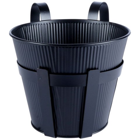 Doniczka balkonowa metalowa czarna 20 cm VILDE 339403
